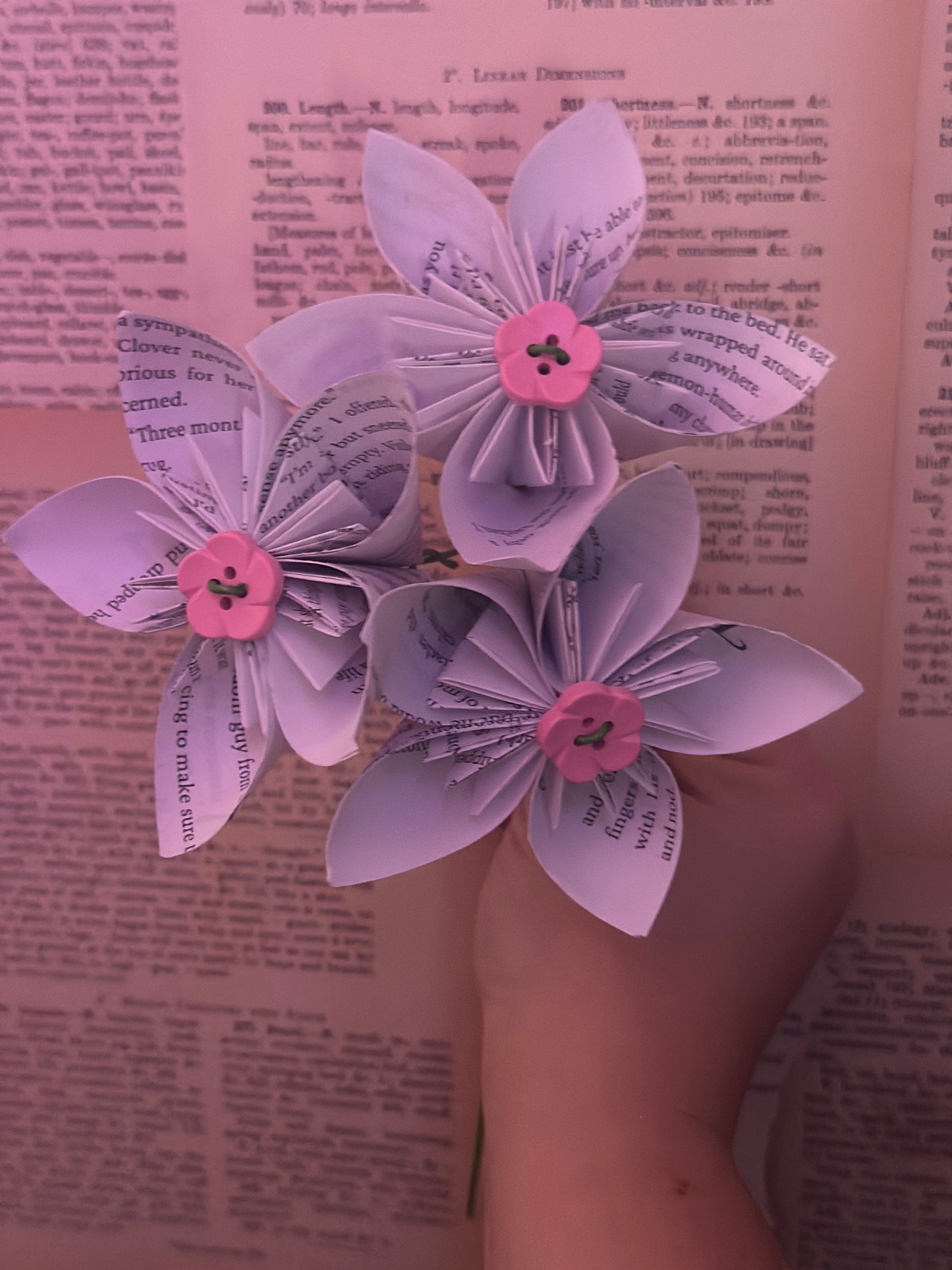 Book Page Origami Kusudama Flowers