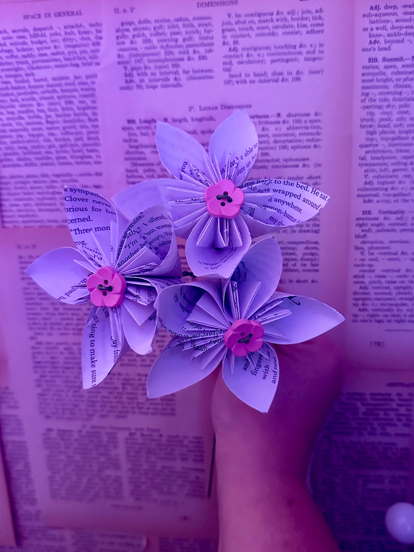 Book Page Origami Kusudama Flowers