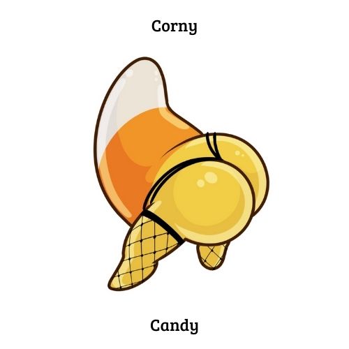 Corny Big Booty Candy Corn Sticker