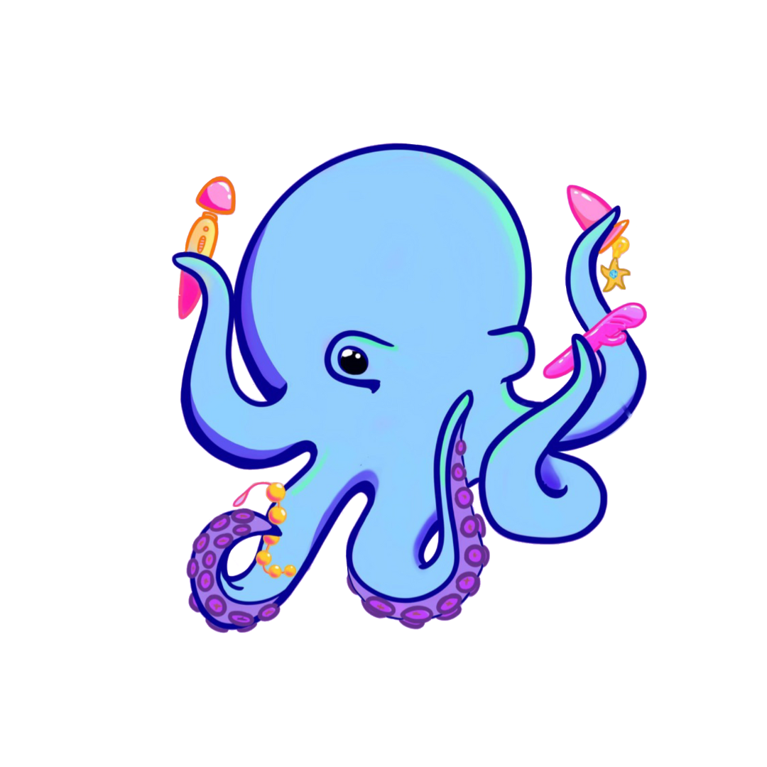 Octopus Jax with Toys Sticker