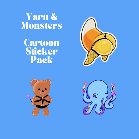 Yarn & Monster Cartoon Sticker Pack